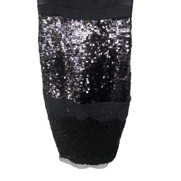 Black Sequined Cocktail Dress size 4 - Picture 6 of 16